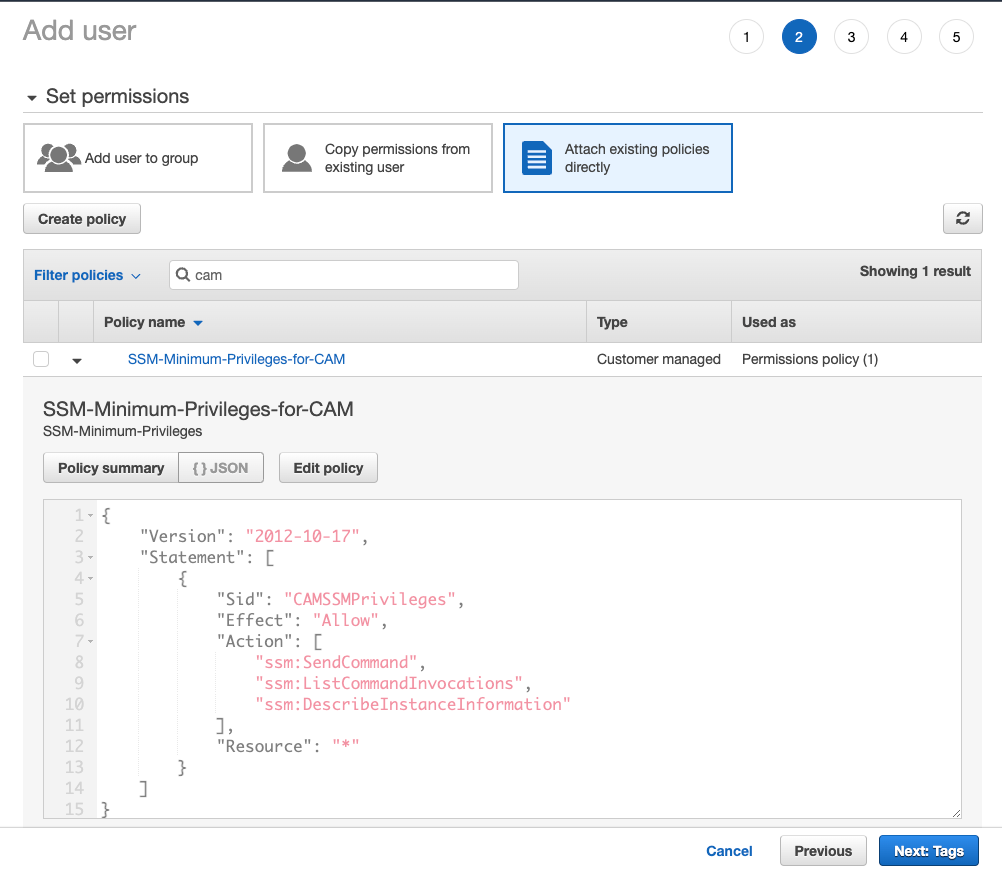 Create AWS SSM Service Account for Scanning Linux Endpoints CloudSphere